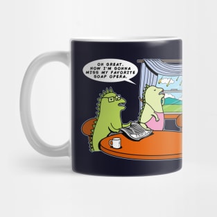 Funny Cute Kawaii Dinosaur Couple Apocalypse Extinction Funny Cartoon Mug